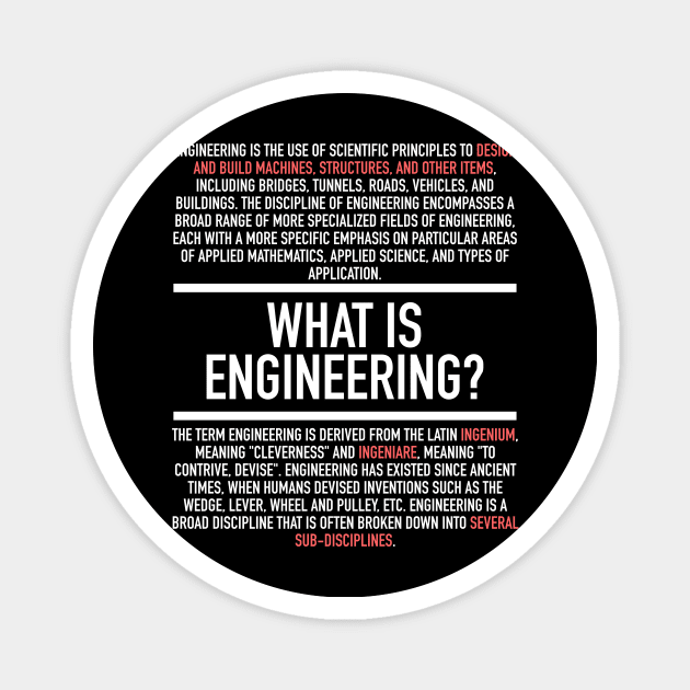 Engineering Defined - Engineer Magnet by Hidden Verb